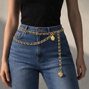 Chain Belt with Medallion Charm
